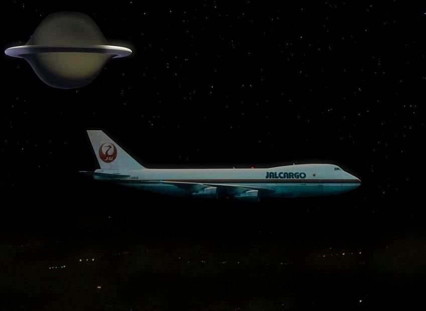 機長が主張する、「母船型UFO」との遭遇時を再現した画像(出典:Wikipedia)